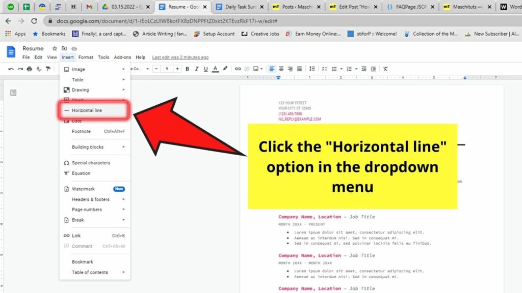 How To Insert Bold Horizontal Line In Google Docs