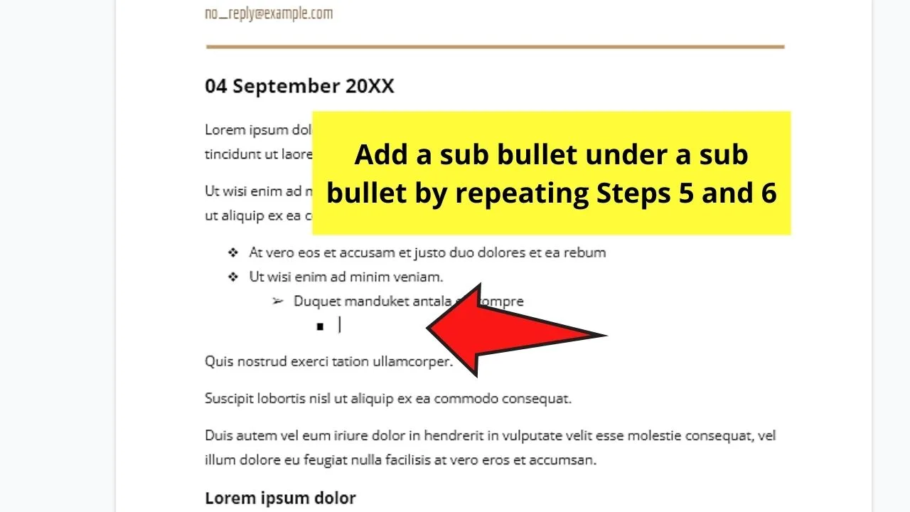 How to Make a Sub Bullet in Google Docs by Pressing Enter and Tab Step 6.2