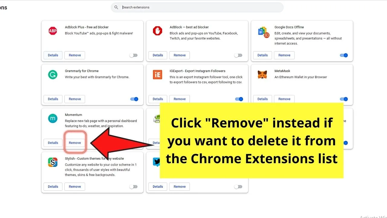 How to Open Extensions in Chrome from the Browser through the Extensions Icon Step 6.2