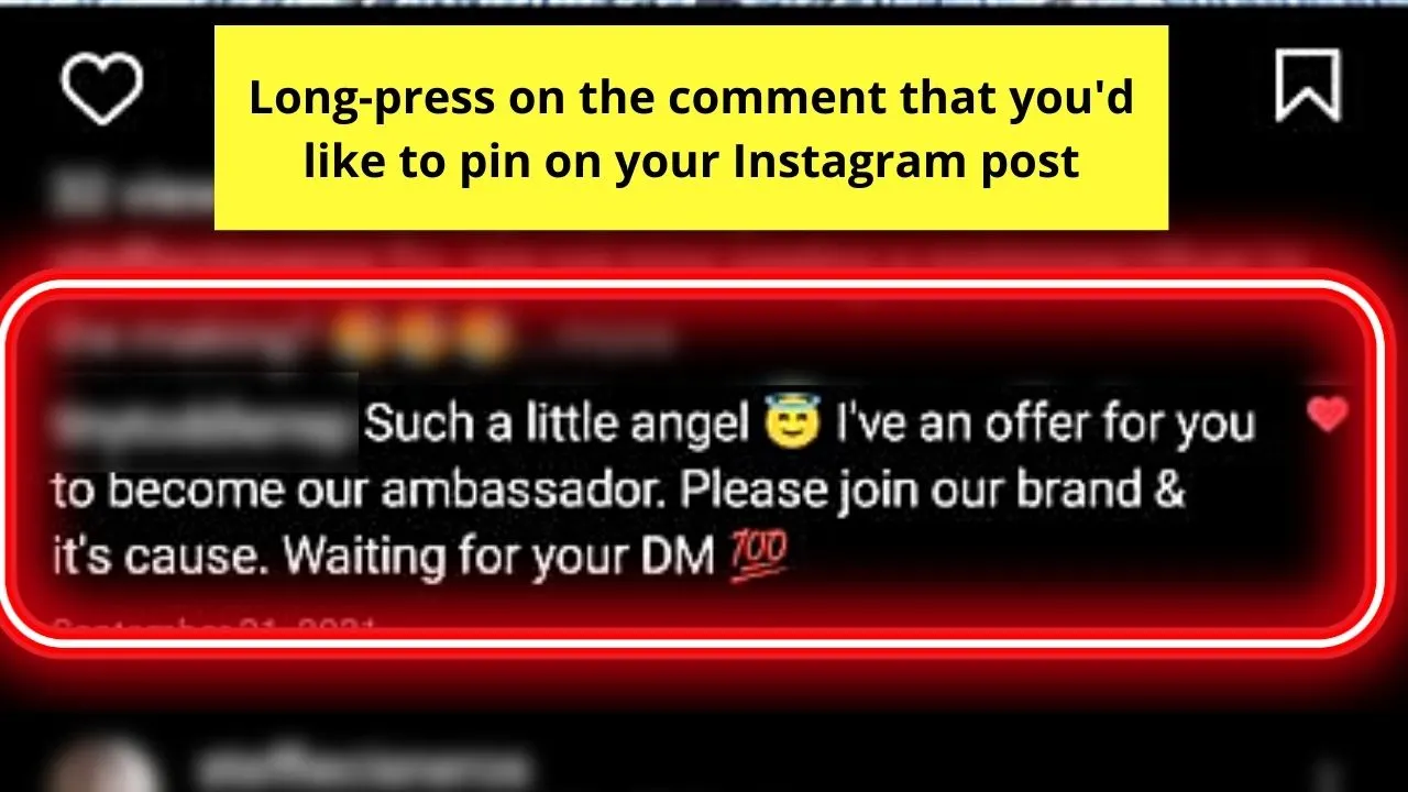 How to Pin a Comment on Instagram Step 3