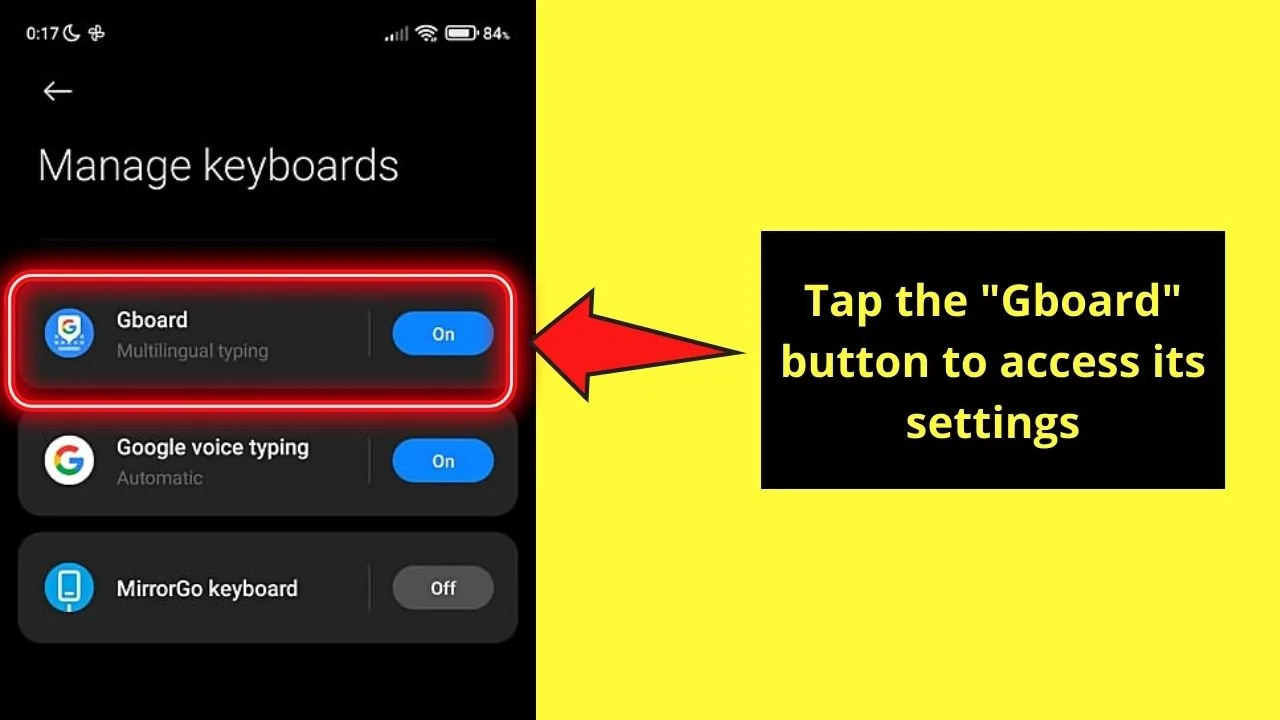 How to Turn Off Auto Caps on Android Through the Language and Inputs Settings Option Step 5
