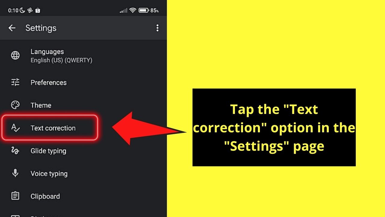 How to Turn Off Auto Caps on Android Through the On-Screen Keyboard Step 4