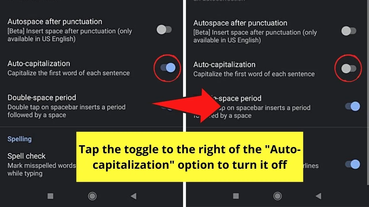 How to Turn Off Auto Caps on Android Through the On-Screen Keyboard Step 6