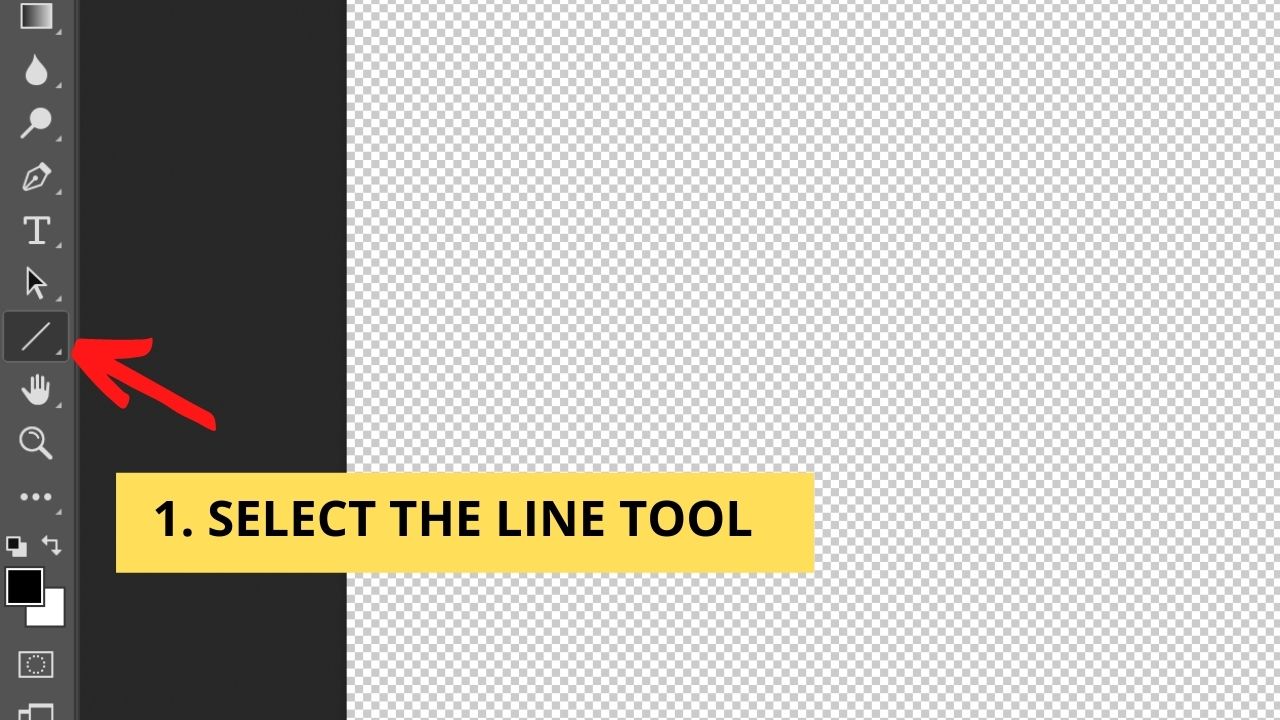How to underline text in Photoshop Using the Line Tool Step 1