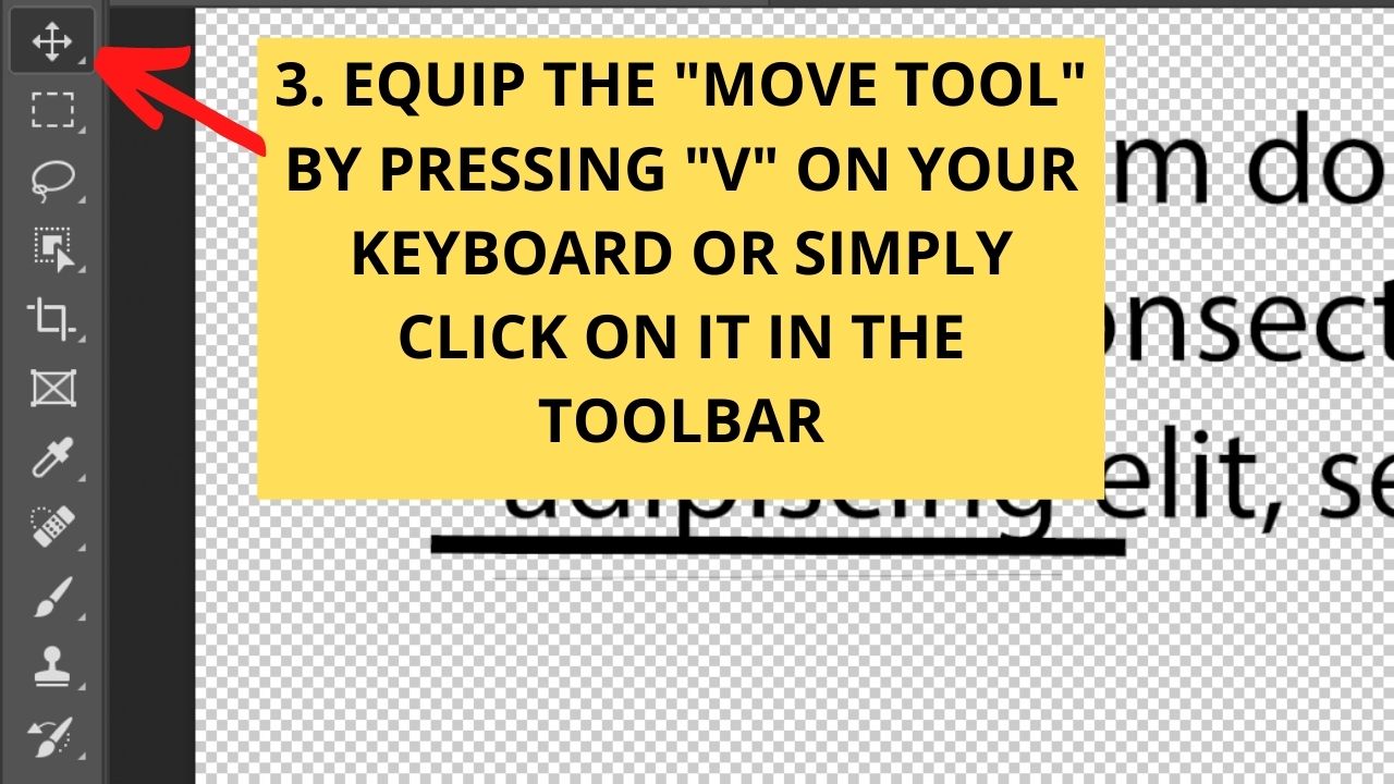 How to underline text in Photoshop Using the Line Tool Step 3