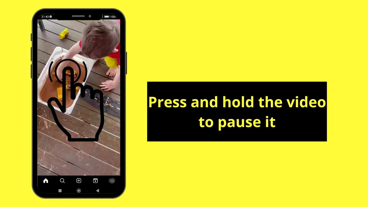 Pausing an Instagram Video on Android within the Mobile App Step 3