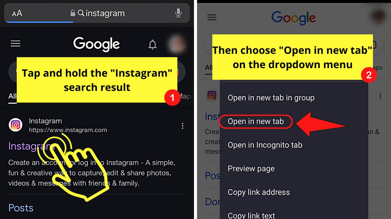 Pausing an Instagram Video on a Mobile Browser (Android/iOS) Step 1