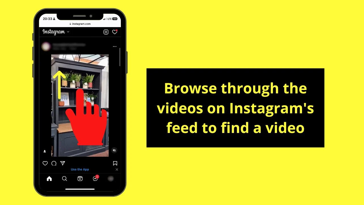 Pausing an Instagram Video on a Mobile Browser (Android/iOS) Step 3