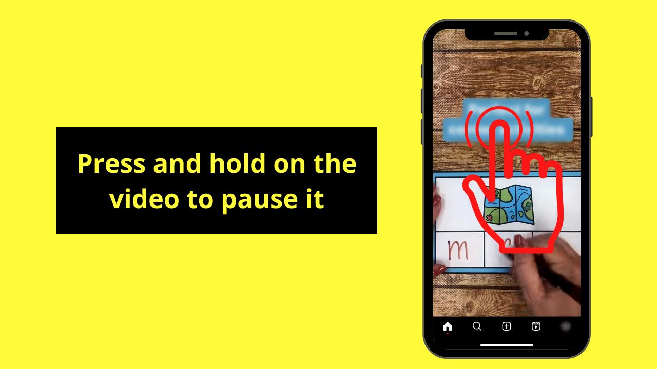 Pausing an Instagram Video on the iPhone within the Mobile App Step 3