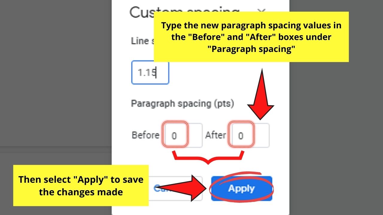 Removing a Page in Google Docs by Altering Custom Settings Step 5