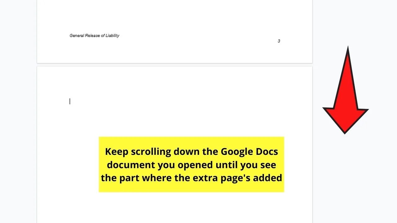 Removing a Page in Google Docs by Pressing Delete Step 1