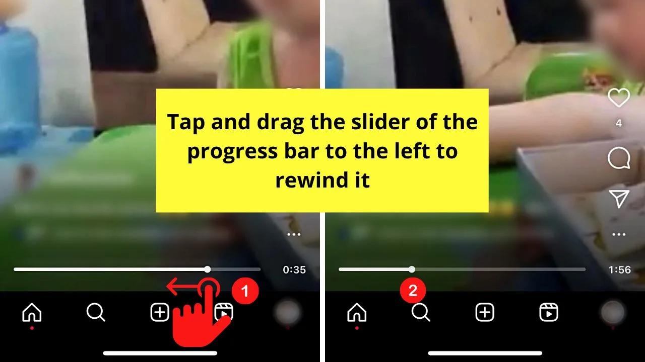 Rewinding an Instagram Video On Android/iPhone Step 4