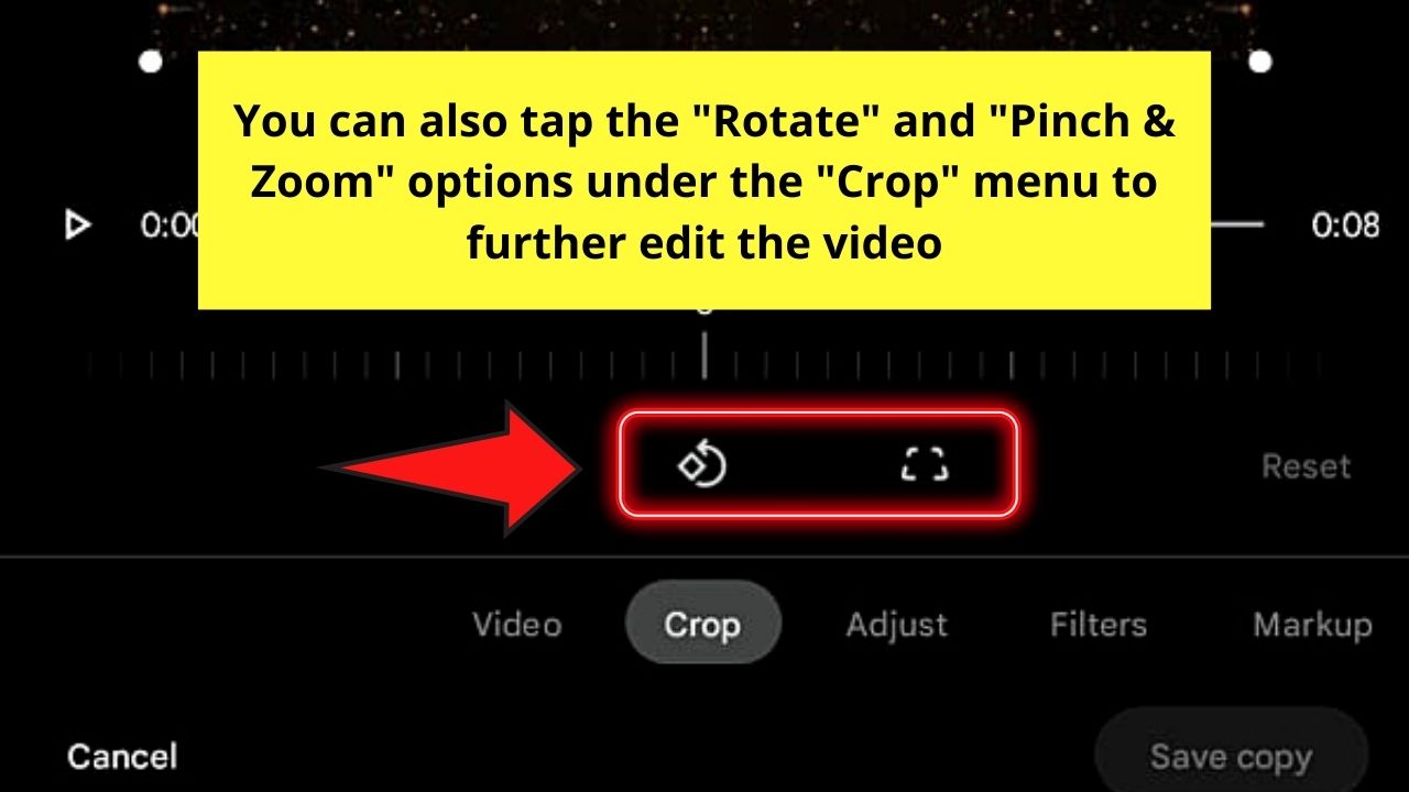 How to Crop a Video on Android on Google Photos Step 6