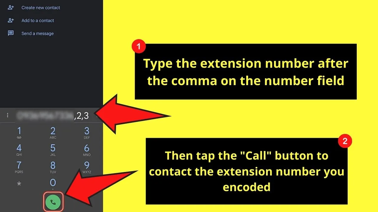 How to Dial an Extension on Android Using the Pause Method Step 5