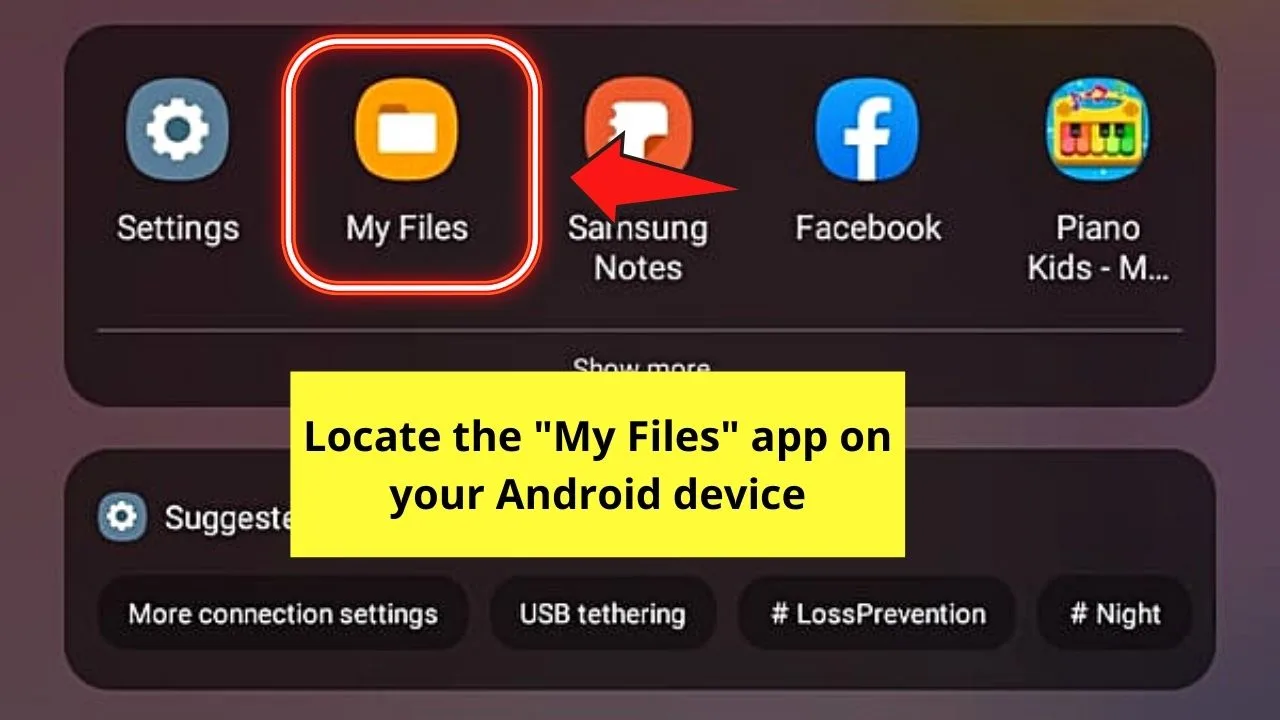 How to Empty Trash on Android by Accessing the My Files folder Step 1