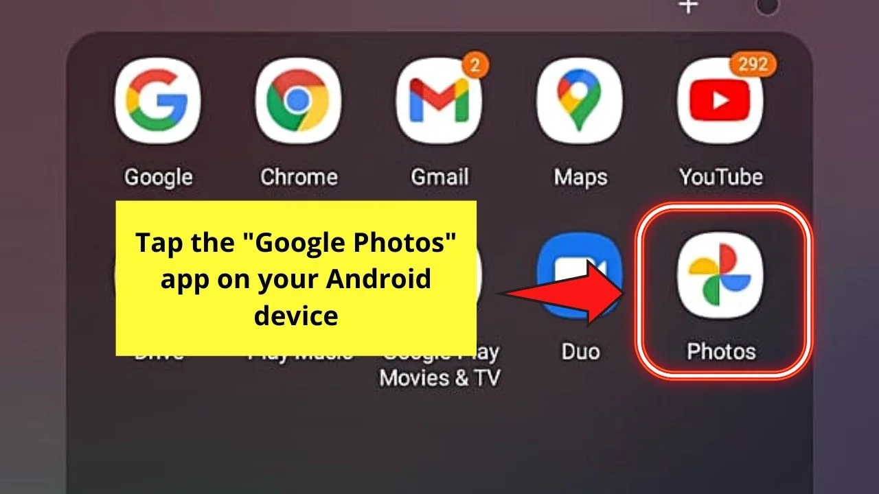 How to Empty Trash on Android by Deleting Photos on Google Photos Step 1