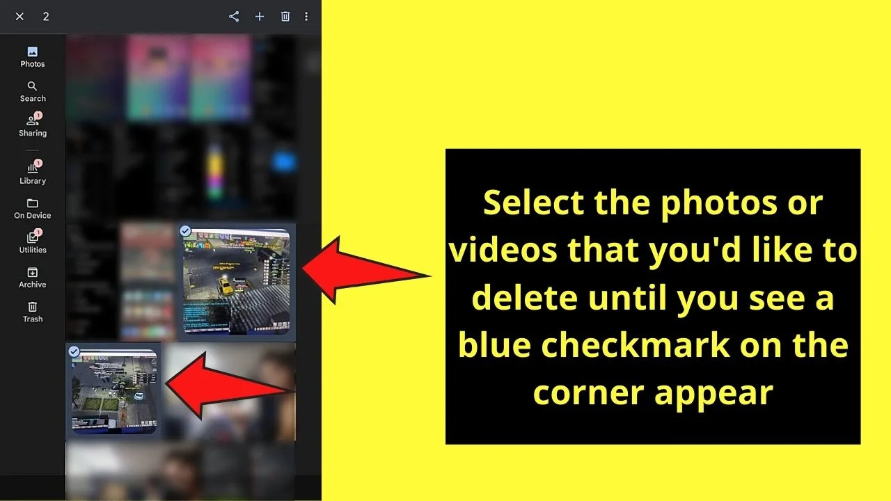 How to Empty Trash on Android by Deleting Photos on Google Photos Step 3
