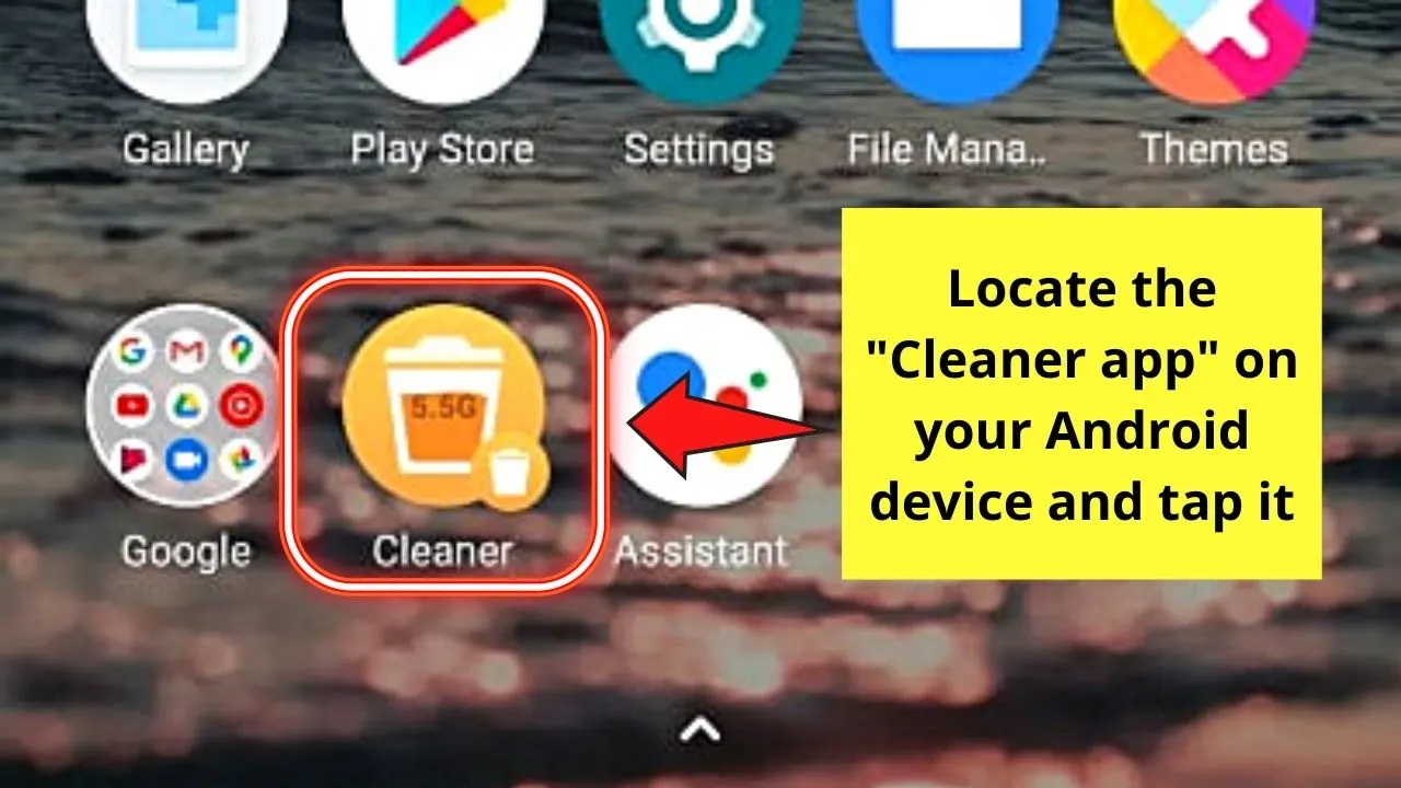 How to Empty Trash on Android by Tapping the Cleaner App Step 1