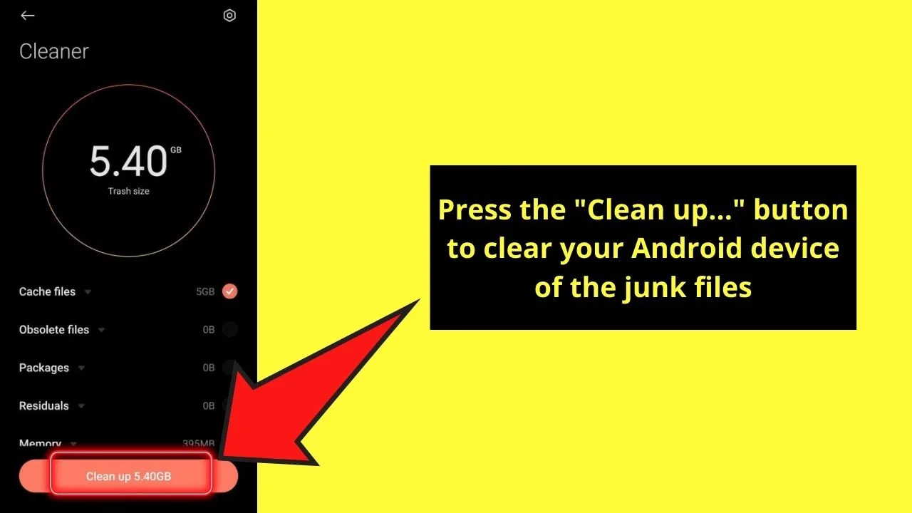 How to Empty Trash on Android by Tapping the Cleaner App Step 3.1