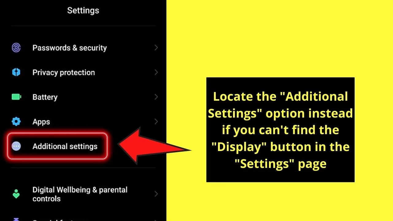 How to Enlarge the Keyboard on Android by Accessing the Device's Main Settings Step 2
