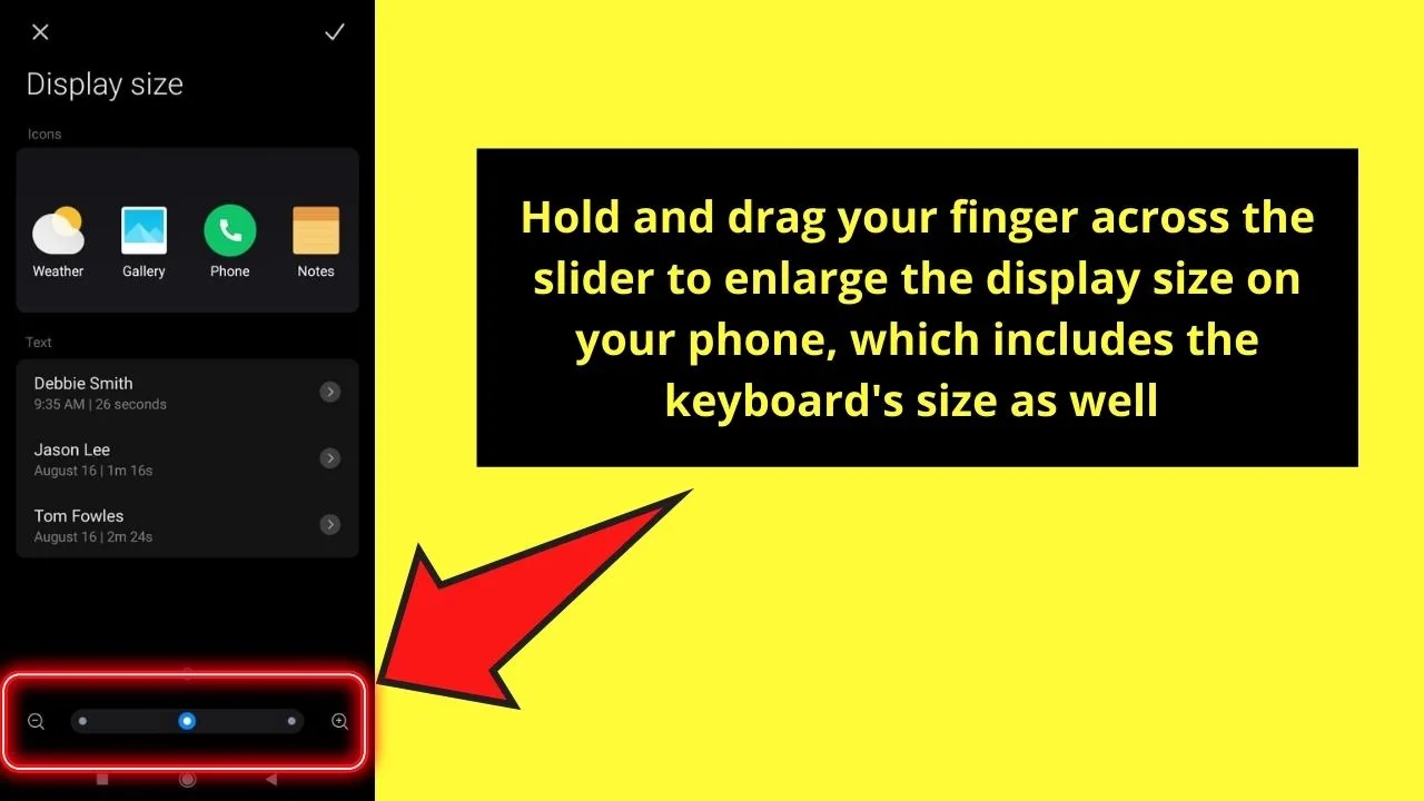 How to Enlarge the Keyboard on Android by Accessing the Device's Main Settings Step 6