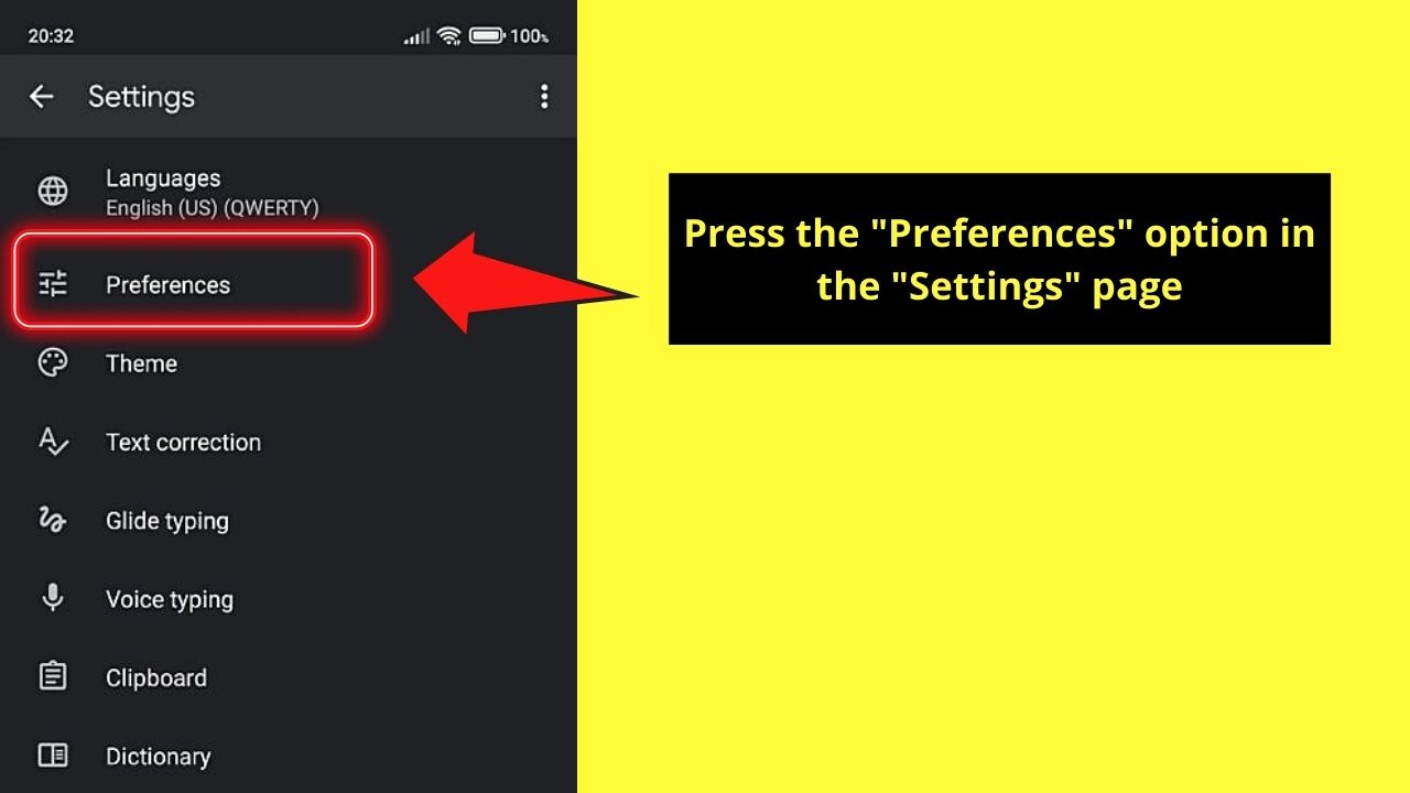 How to Enlarge the Keyboard on Android by Pressing the Gear Icon Step 5