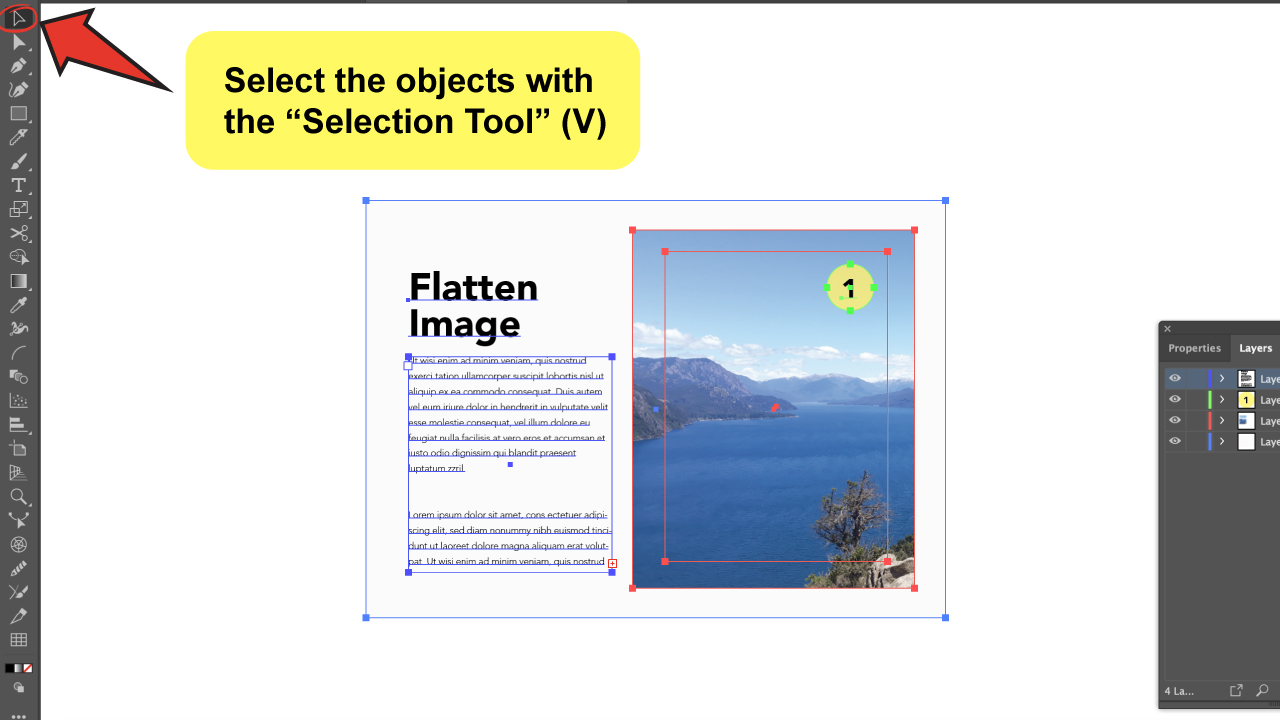 How to Flatten an Image in Illustrator Using Flatten Transparency Step 1