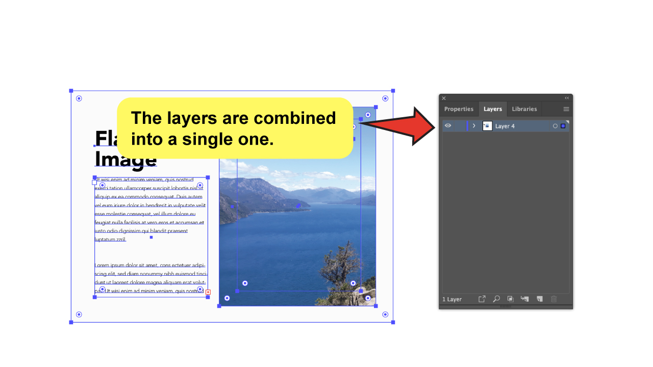 How to Flatten an Image in Illustrator Using the Layers Panel Step 2 B