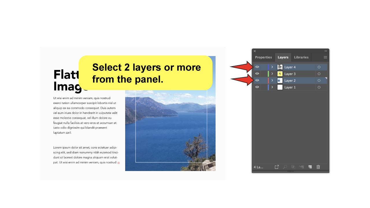 How to Flatten an Image in Illustrator Using the Layers Panel Step 3 A
