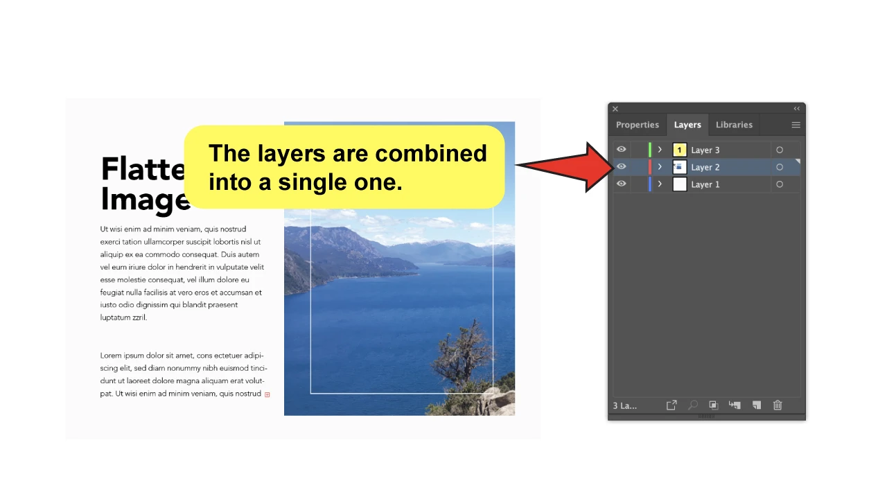 How to Flatten an Image in Illustrator Using the Layers Panel Step 3 C