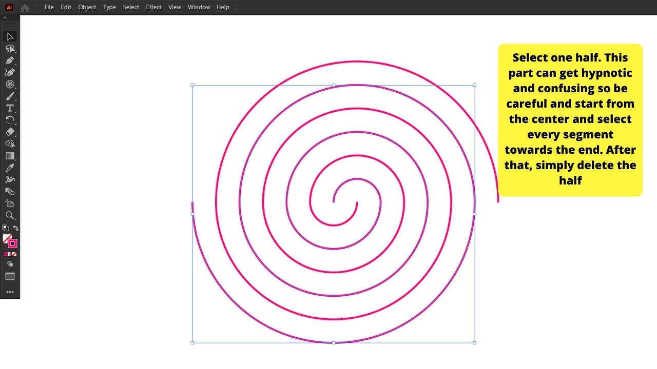 How to Make a Spiral in Illustrator using the Polar Grild Tool Step 7