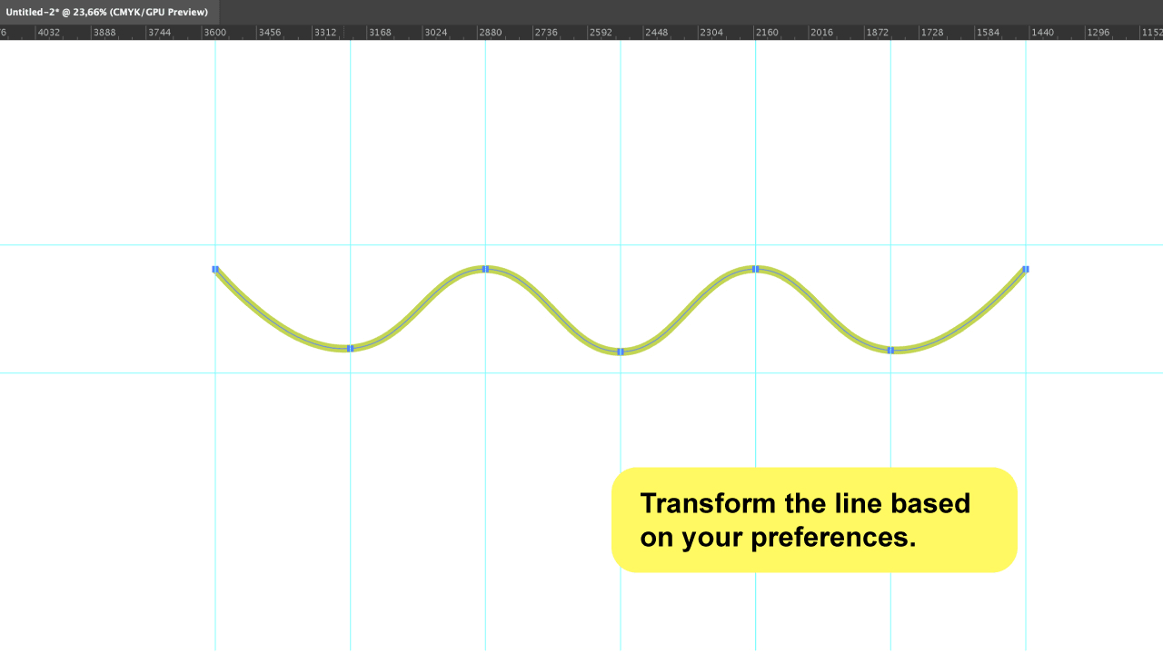 How to Make a Wavy Line in Illustrator Using the Curvature Tool Step 4