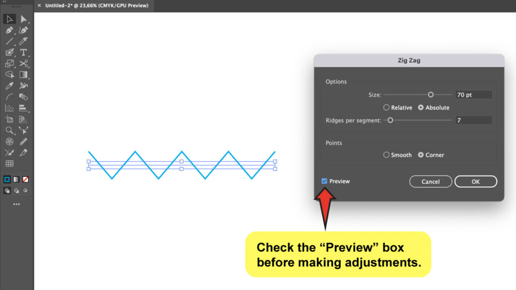 The 3 Best Ways To Make A Wavy Line In Illustrator   How To Make A Wavy Line In Illustrator Using The Zig Zag Effect Step 4 A 1024x576 