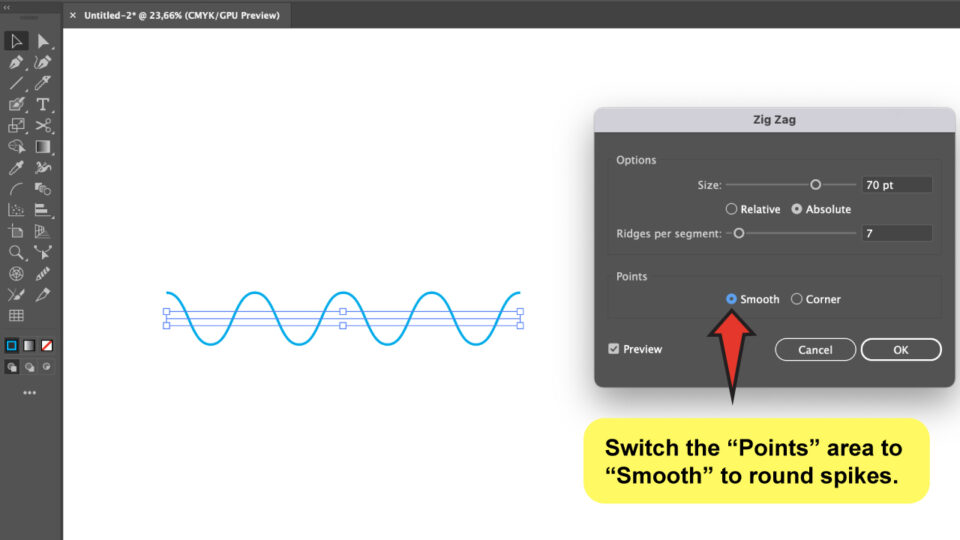 how-to-make-a-wavy-line-in-adobe-illustrator-youtube