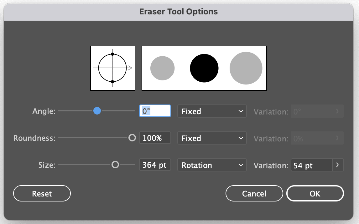 How to Make the Size of The Eraser Bigger in Illustrator Step 1 b