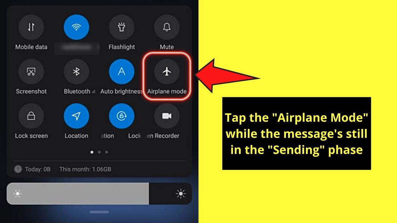 How to Recall a Text Message on Android by Putting Android Device in Airplane Mode Step 2