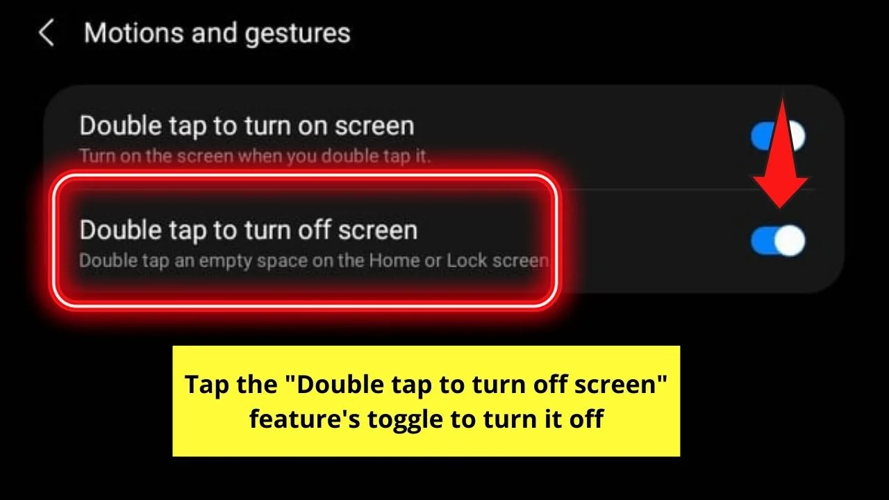 How to Turn Off Double Tap on Android Step 4.1