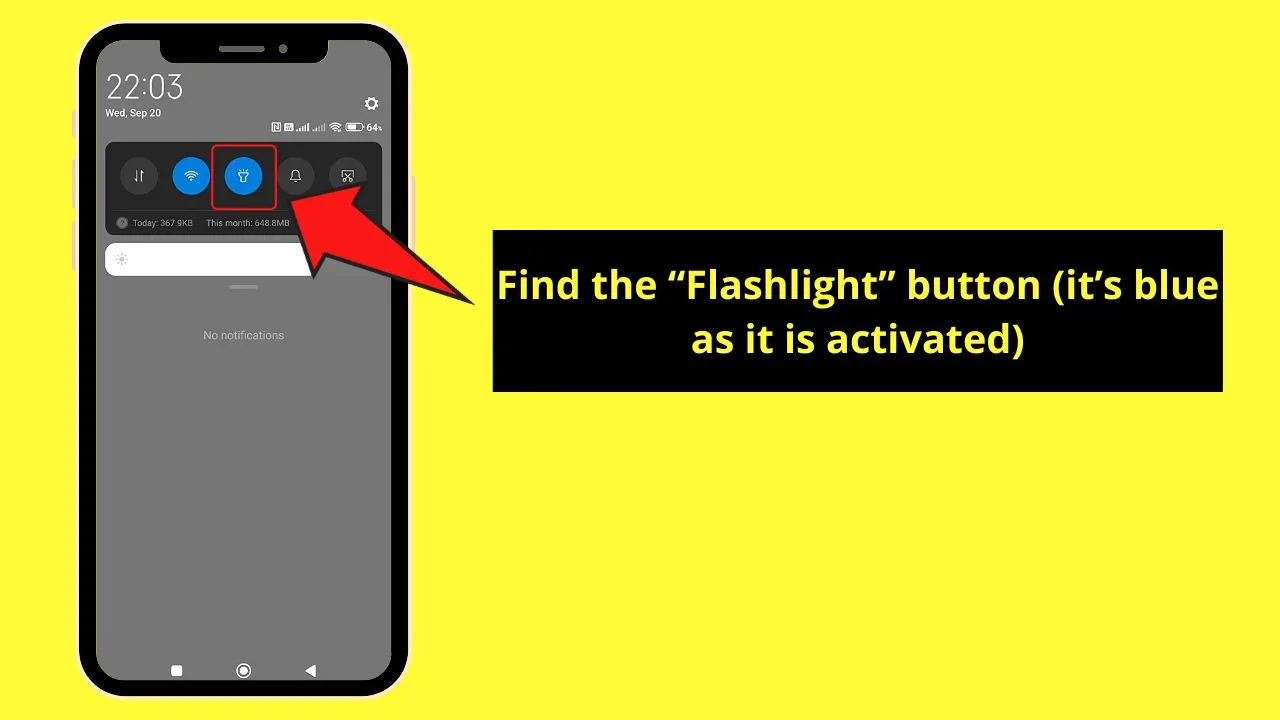 How to Turn Off Your Flashlight on Android Step 2