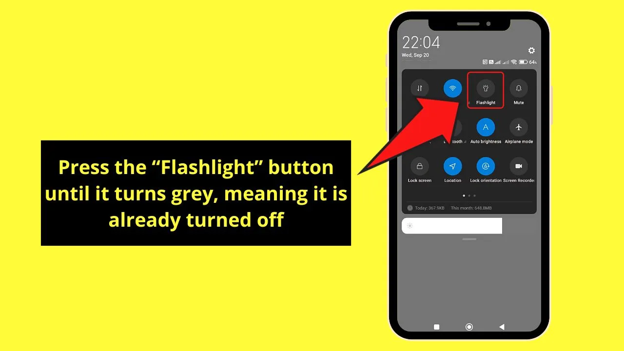 How to Turn Off Your Flashlight on Android Step 3