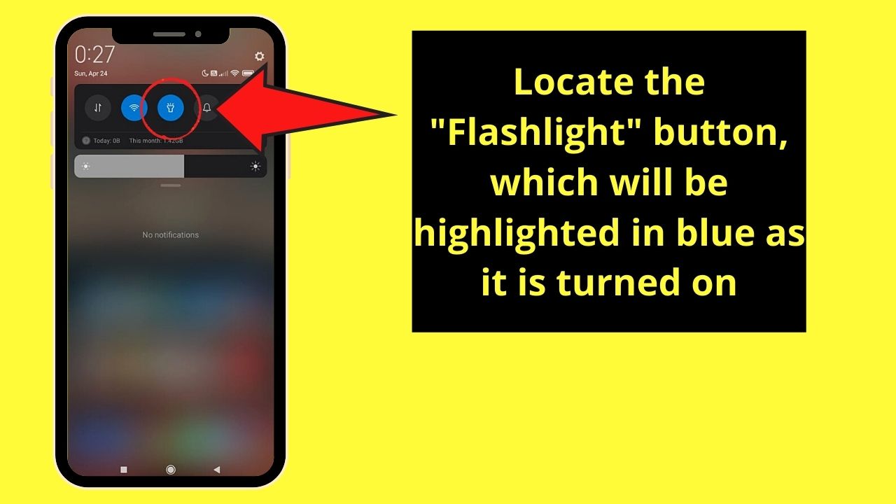 How to Turn Off Your Flashlight on Android from the Quick Toggle Menu Step 3.1