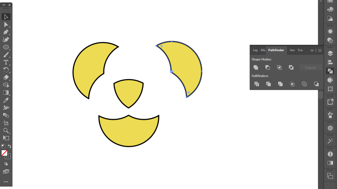 How to combine shapes in Illustrator using “Pathfinder Tool” Method 4 B