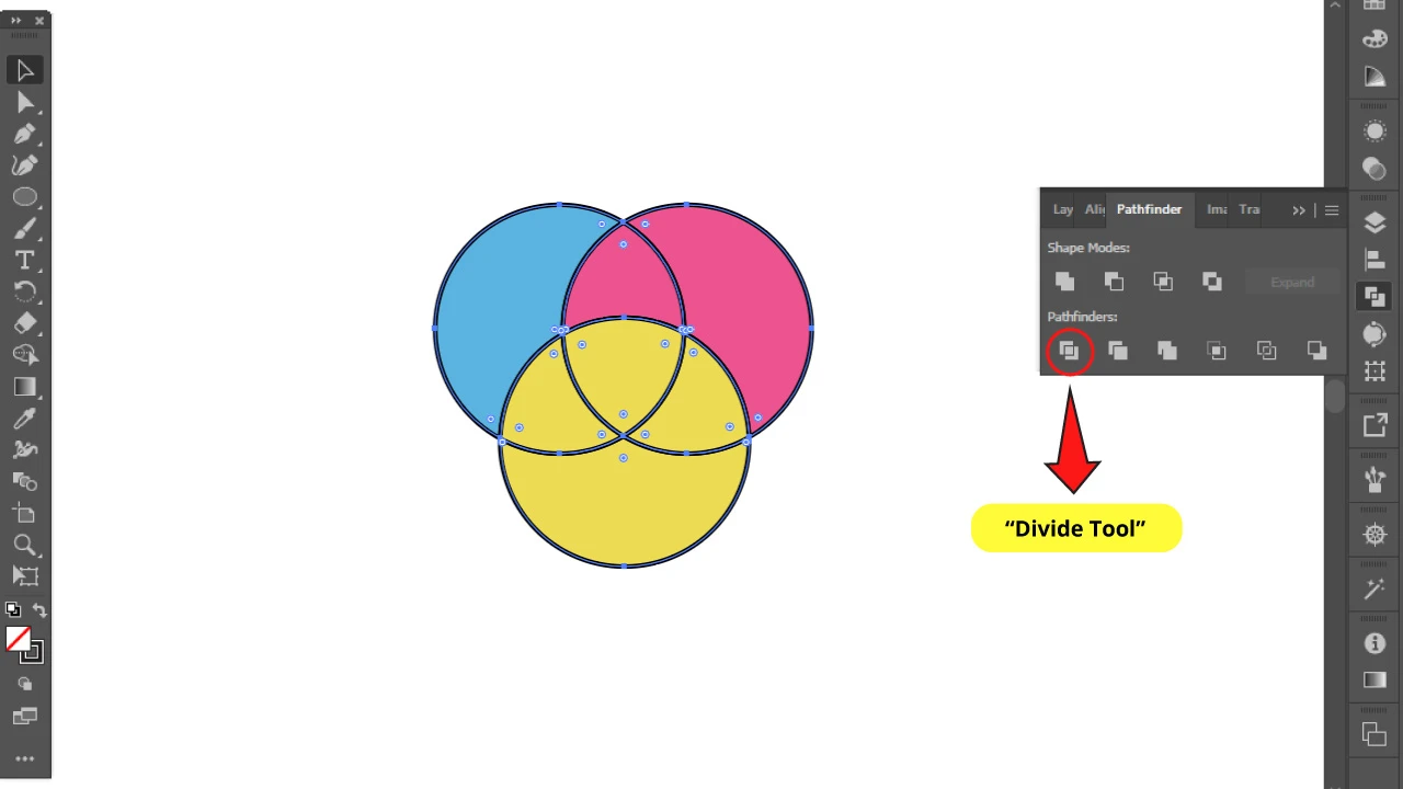 How to combine shapes in Illustrator using “Pathfinder Tool” Method 5 A
