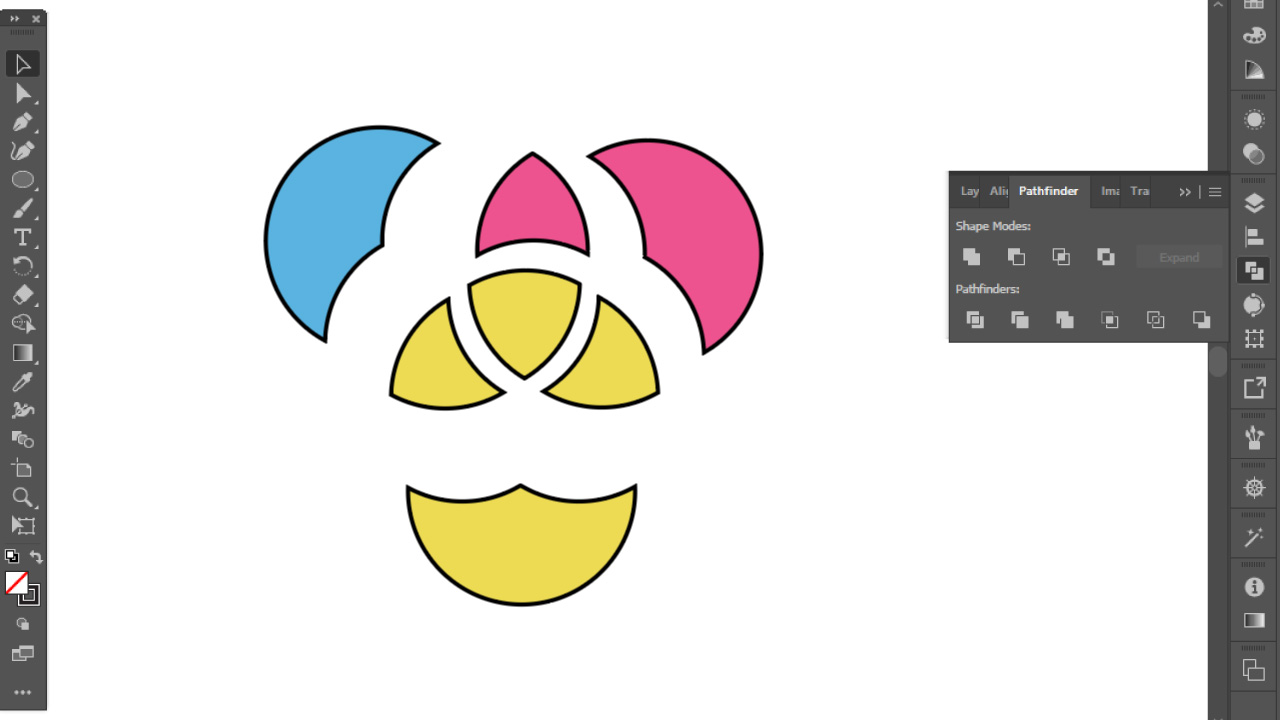How to combine shapes in Illustrator using “Pathfinder Tool” Method 5 B