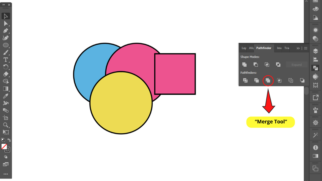 How to combine shapes in Illustrator using “Pathfinder Tool” Method 7 A