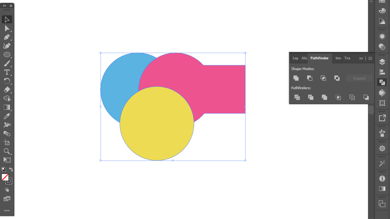 How to combine shapes in Illustrator using “Pathfinder Tool” Method 7 B
