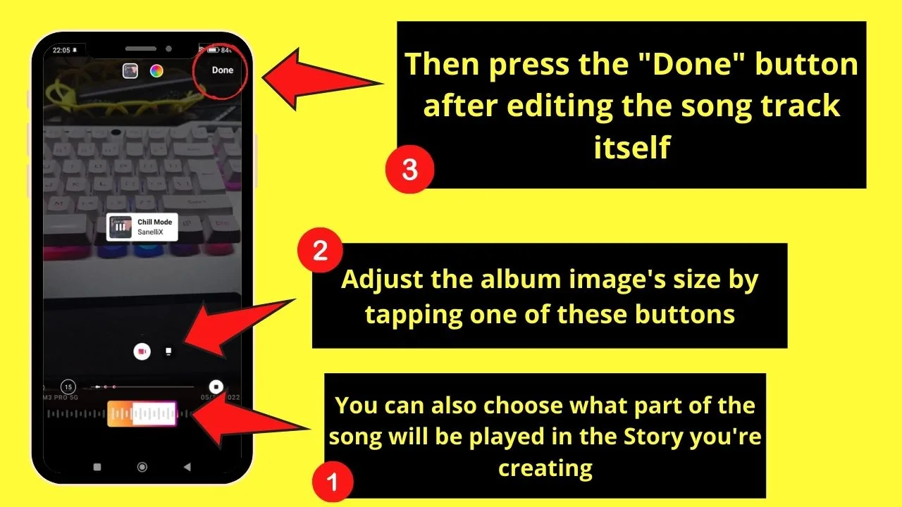 How to Add Music to Instagram Story Without Sticker by Dragging Music Sticker Out of the Story Frame Step 6.1