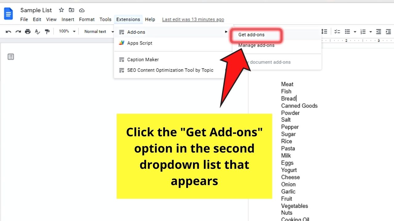 How to Alphabetize a List in Google Docs by Installing Sorted Paragraphs Add-on Step 3