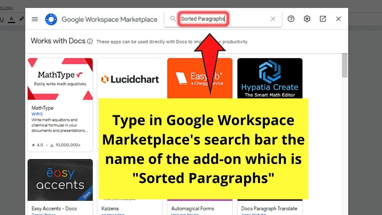 How to Alphabetize a List in Google Docs by Installing Sorted Paragraphs Add-on Step 4