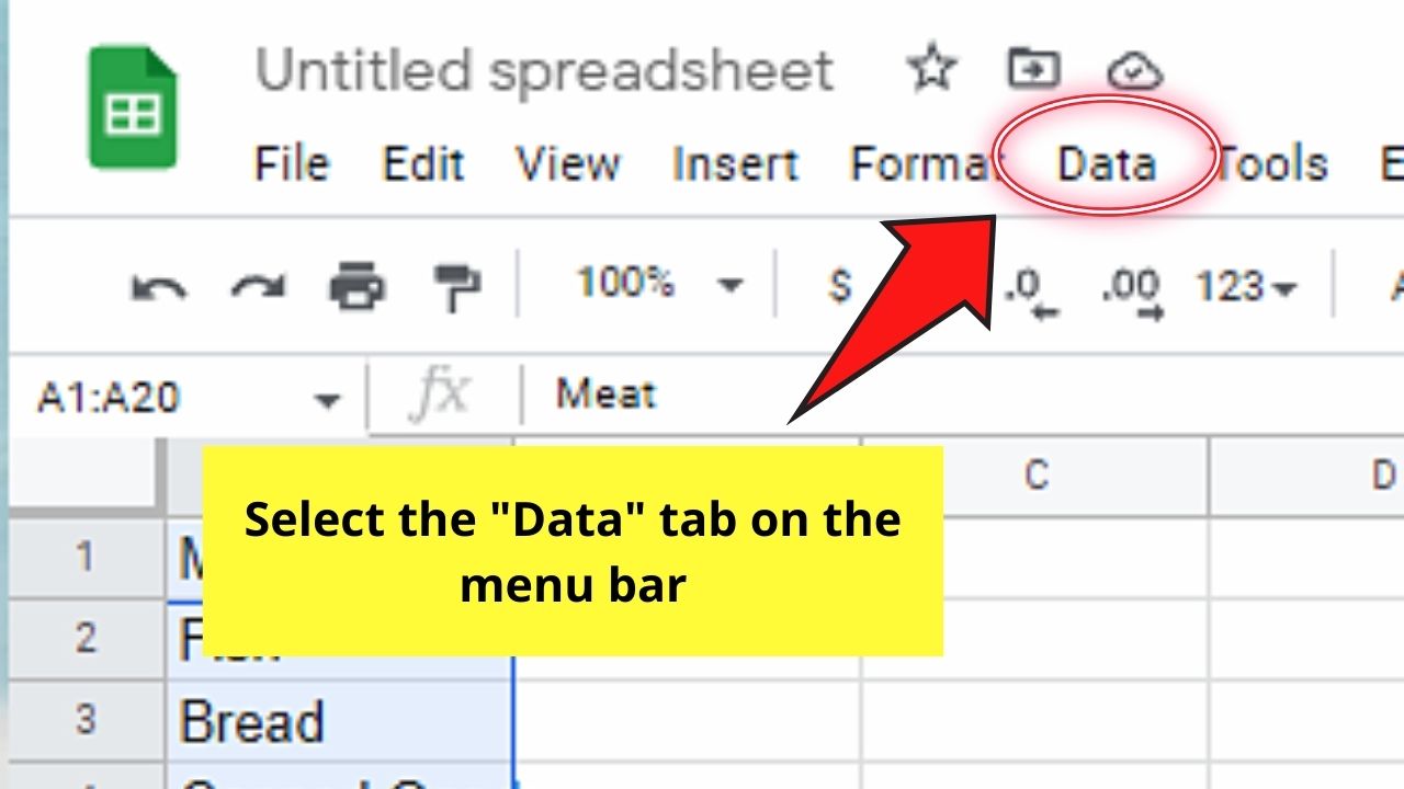How to Alphabetize a List in Google Docs by Using Google Sheets Step 6