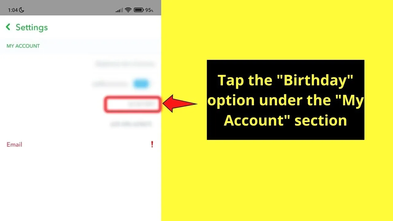 How to Change Your Birthday on Snapchat Step 3